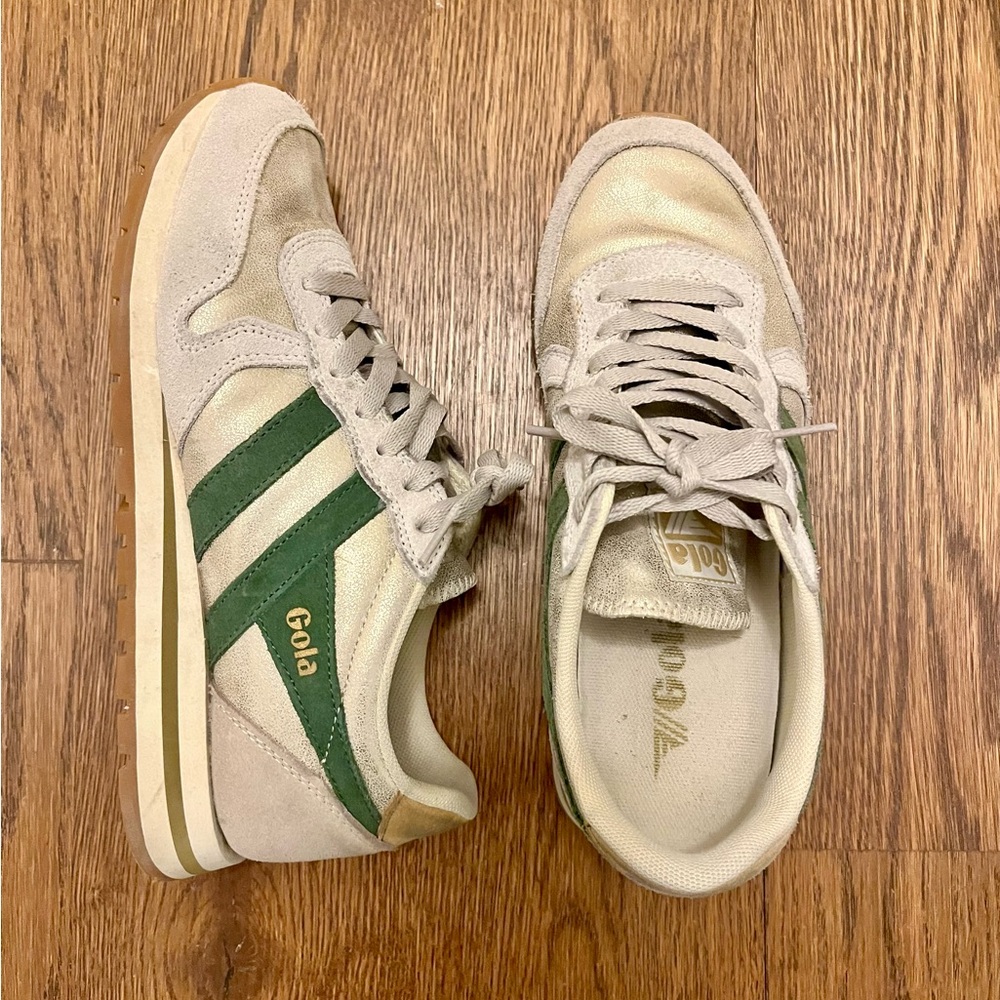 Gola Daytona Blaze Sneakers in Green and Gold